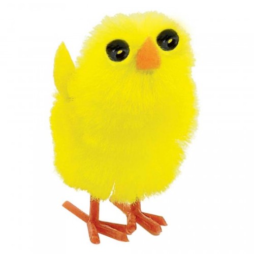 Colorful 2cm chenille chicks in a pack of 12, perfect for Easter crafts, decorations, or filling baskets.