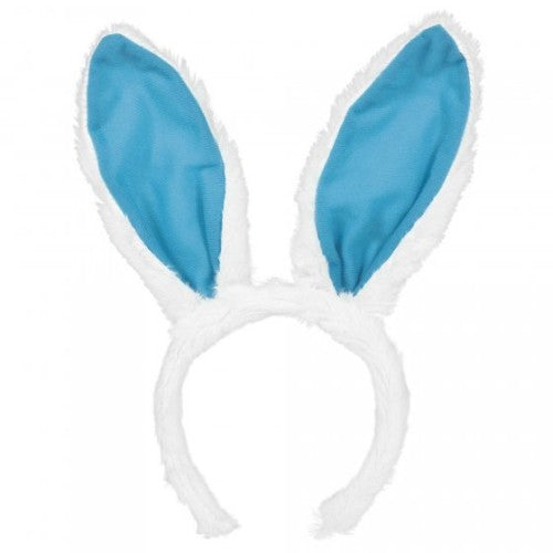 Easter Bunny fabric with blue and white ears, perfect for crafts, home decor, and DIY projects for the spring season.