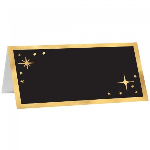 Gold Happy Birthday Buffet Decorating Kit featuring elegant wooden picks, labels, and versatile place cards for stylish celebrations.