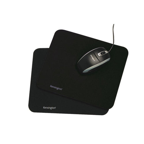 Sleek black Kensington mouse pad with smooth surface, ideal for precision, 260mm x 222mm x 6mm dimensions.