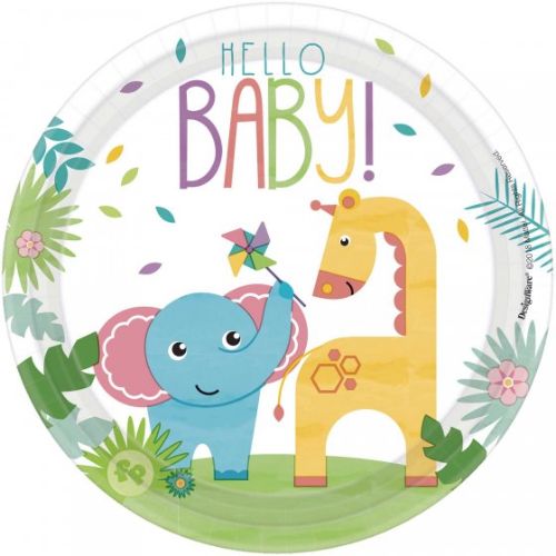 Brightly colored 17cm round plates for toddlers, featuring playful designs, safe BPA-free plastic, pack of 8, dishwasher safe.