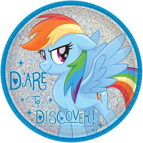 Colorful My Little Pony plates, 17cm, pack of 8, featuring vibrant designs for festive birthdays and celebrations.