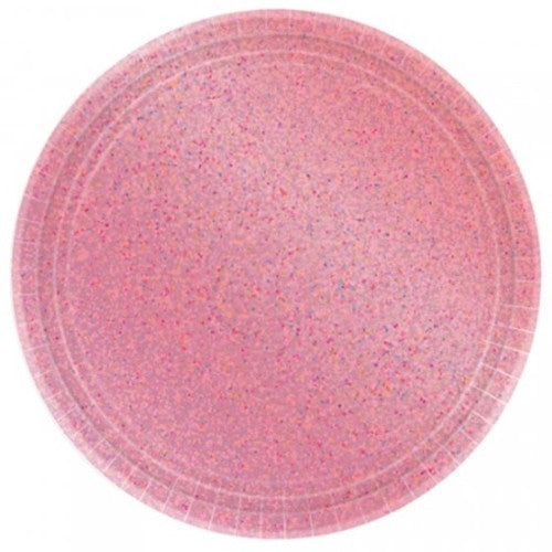 "9""/23cm New Pink Round Prismatic Plates - Pack of 8