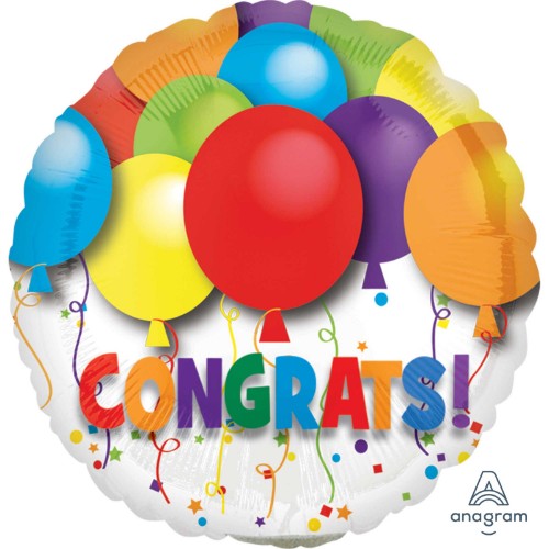 Vibrant 4"/10CM foil balloon with "Bold Congratulations" design, perfect for celebrations and milestones.