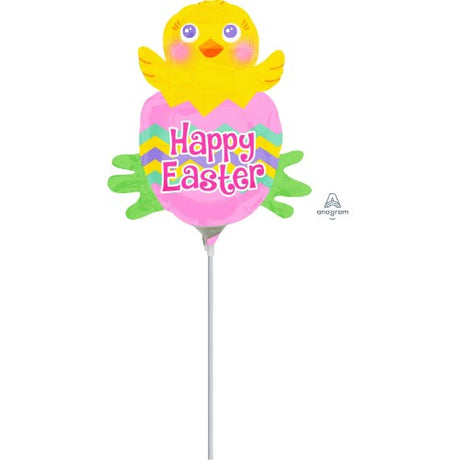 Cute mini foil balloon shaped like a spring chick, perfect for Easter and festive celebrations.