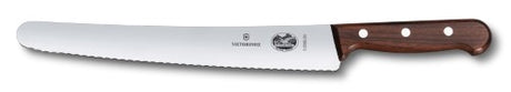 Victorinox pastry knife with a 26cm serrated blade and rosewood handle, perfect for slicing cakes and pastries.