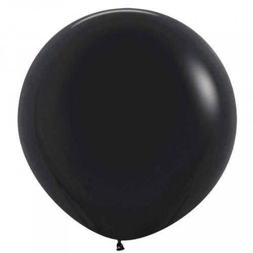 Elegant pack of 3 Sempertex 60cm black latex balloons, perfect for parties and events, easy to inflate, stylish decoration.