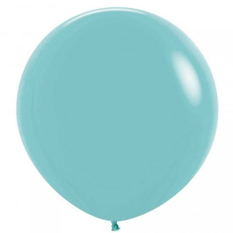 Pack of 3 Sempertex 60cm fashion aquamarine latex balloons, perfect for vibrant party decor and celebrations.