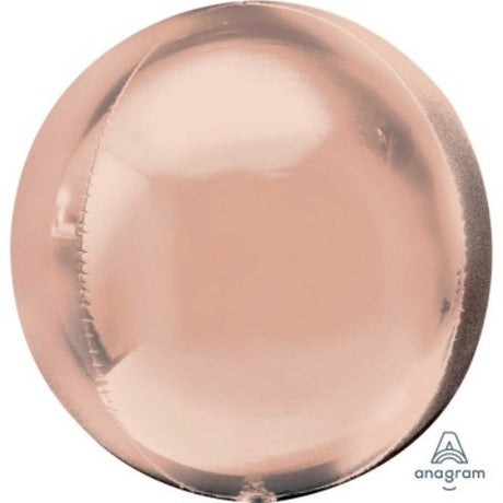 Jumbo XL rose gold foil balloon, elegant for celebrations and photo props, self-sealing for lasting inflation.