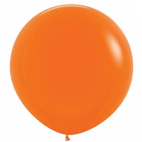 Sempertex 60cm Fashion Orange Latex Balloons, pack of 3, perfect for vibrant party decor and easy to inflate with air or helium.