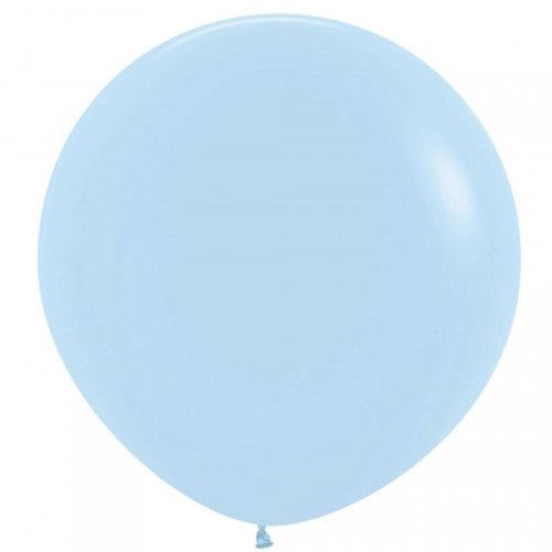 Pastel matte blue latex balloons, 60cm, pack of 3, perfect for elegant celebrations and versatile decor.