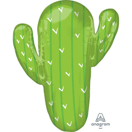 Supershape XL Cactus foil balloon, 63cm x 78cm, vibrant design for parties and celebrations. Ideal for cactus lovers!