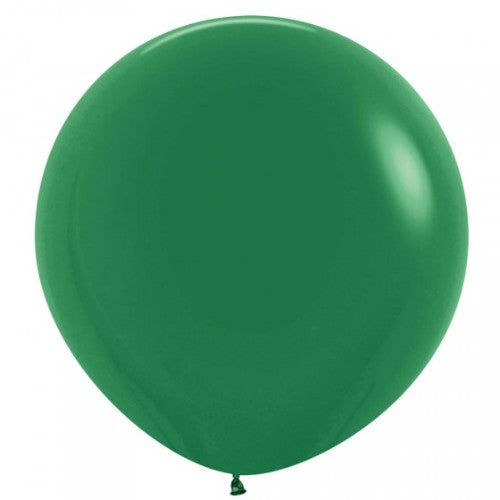 Pack of 3 Sempertex 60cm forest green latex balloons, perfect for elegant party decorations and special events.