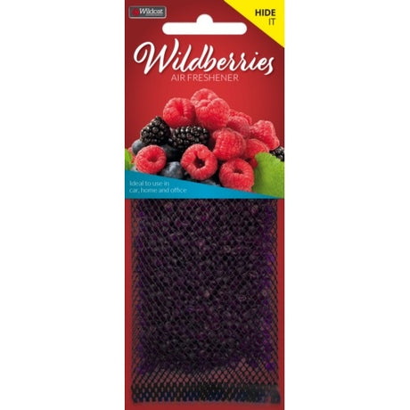 Air Freshener Hide It Wildberries: Under-seat sachet providing long-lasting wildberry fragrance for car, home, office, or boat.