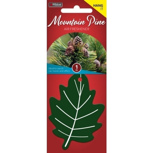 Air Freshener Leaf Mountain Pine, shaped like a leaf, offers long-lasting pine scent, perfect for any space.