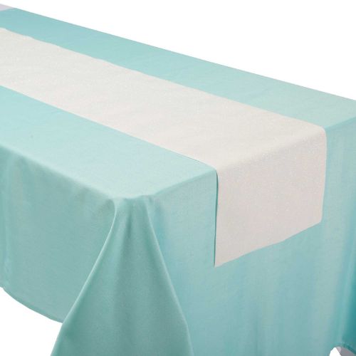 Iridescent linen table runner measuring 33cm x 1.82m, ideal for elegant dining at parties and events.