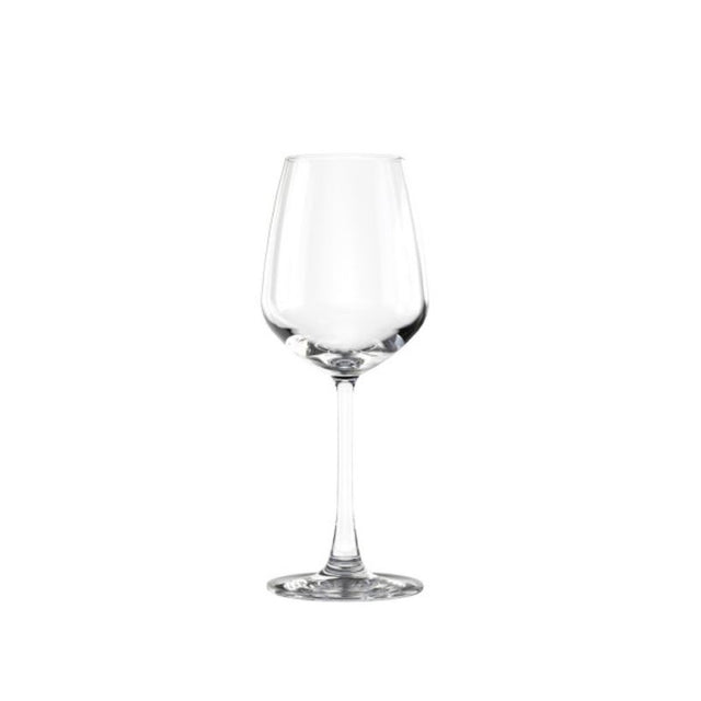 Set of 6 Ocean Vino White Wine glasses, 355ml, featuring elegant angular design and long stems for enhanced sipping experience.