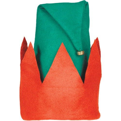 Whimsical felt elf hat for adults, perfect for festive gatherings and themed events, adding charm and cheer to any outfit.