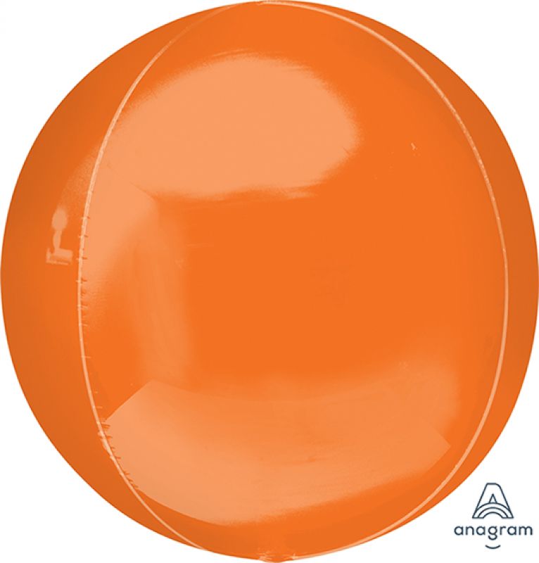 Bright orange Orbz XL foil balloon, 38cm x 40cm, perfect for festive decorations at any celebration.