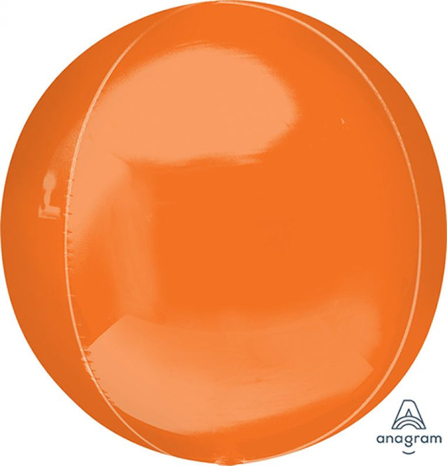 Bright orange Orbz XL foil balloon, 38cm x 40cm, perfect for festive decorations at any celebration.