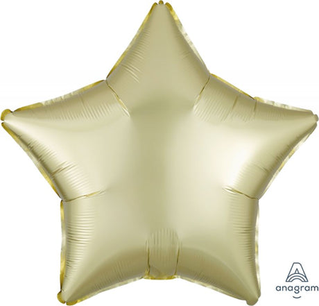 Pastel yellow star balloon, 45cm, self-sealing foil, perfect for celebrations, durable and vibrant for any event.