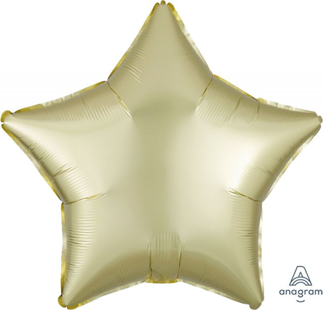 Pastel yellow star balloon, 45cm, self-sealing foil, perfect for celebrations, durable and vibrant for any event.