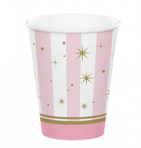 Colorful Twinkle Toes paper cups (266ml, pack of 8) add fun and charm to any festive celebration or gathering.