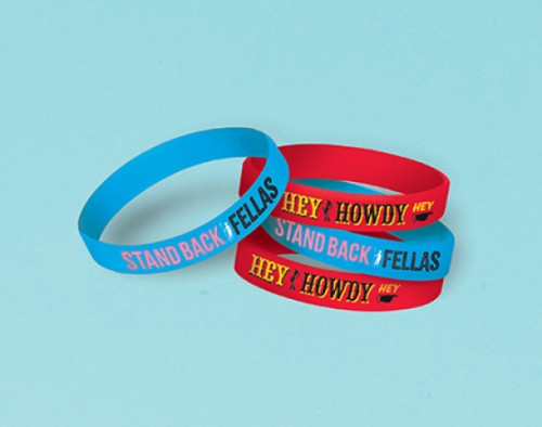 Colorful Toy Story 4 rubber bracelets featuring iconic characters, perfect as party favors for kids' celebrations.