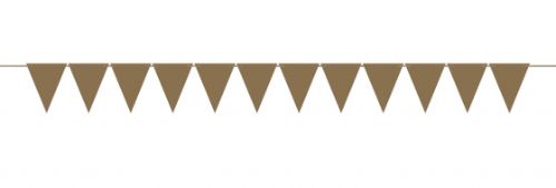 Gold Mini Paper Pennant Banner with 10 vibrant pennants on a 3.8m ribbon, perfect for elevating any celebration.