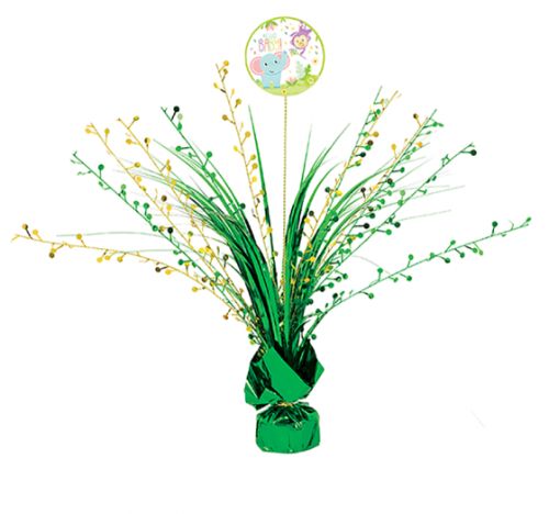Vibrant Fisher Price Hello Baby Spray Centerpiece with playful designs, perfect for brightening baby showers and first birthdays.