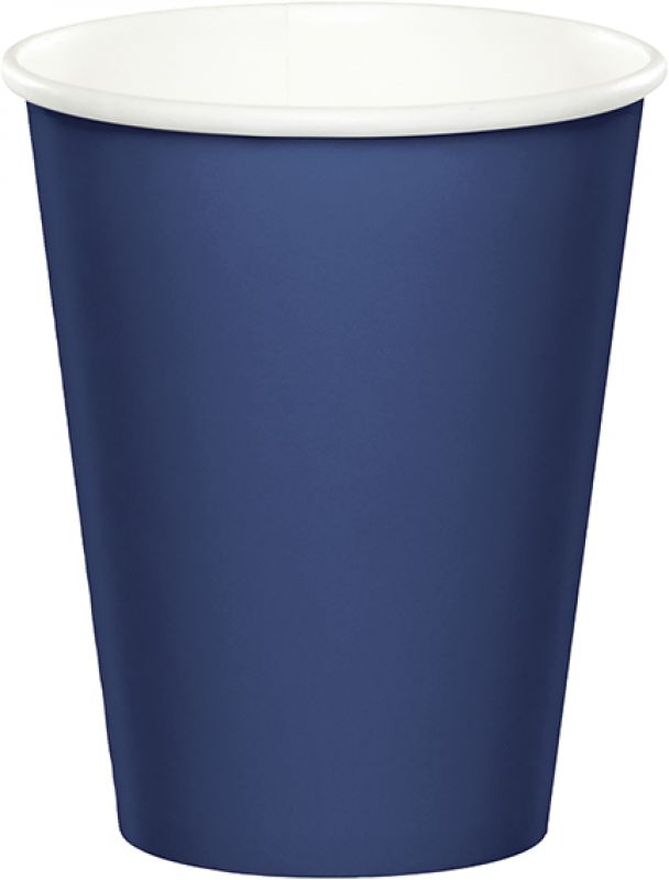 Navy Blue Cups Paper 266ml  (Pack of 24)