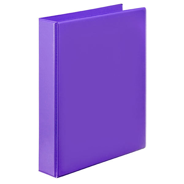 Purple Marbig C/View Insert Binder A4 with a 25mm spine, durable, customizable, and eco-friendly for organized document storage.