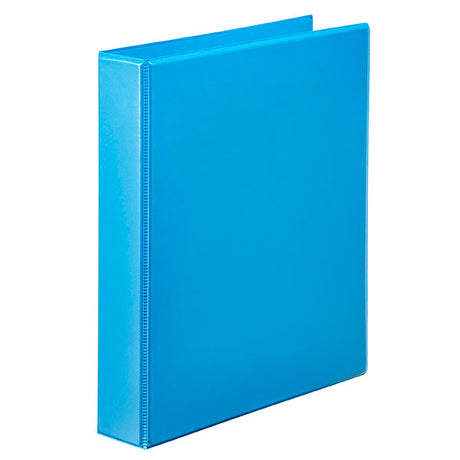 Marbig A4 Insert Binder in Marine color with clear overlay, 25mm rings, made from recycled materials, ideal for document organization.