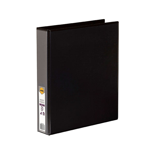 Marbig C/View Insert Binder A4 2dr 38mm Black, featuring a durable design, clear overlay for customization, and eco-friendly materials.