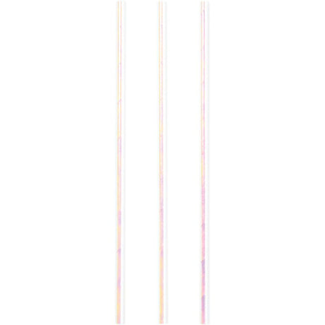 Iridescent foil paper straws in a pack of 24, perfect for elegant celebrations and eco-friendly sipping.