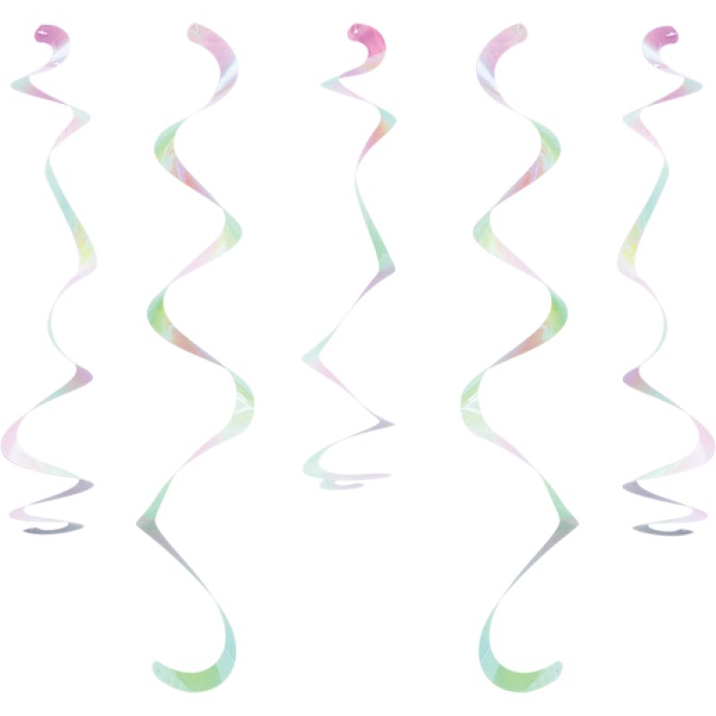 Iridescent Foil Dizzy Danglers Hanging Swirls  (Pack of 10)