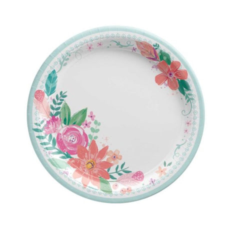 Colorful 7" paper plates featuring joyful birthday designs, perfect for serving treats at any festive celebration. Set of 8.