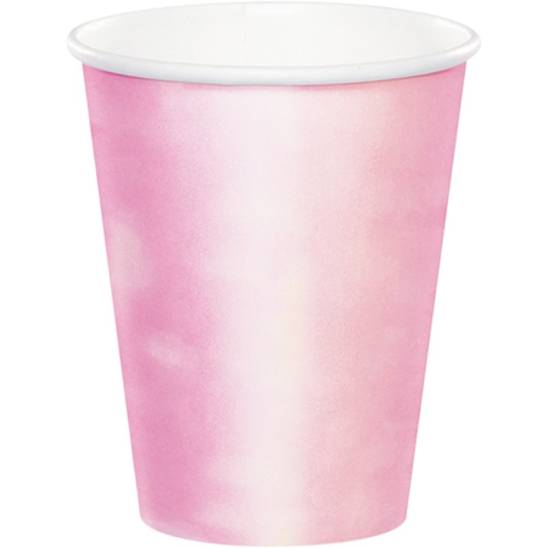 Stunning iridescent paper cups (266ml, pack of 8) perfect for stylish events and easy cleanup, enhancing any gathering.