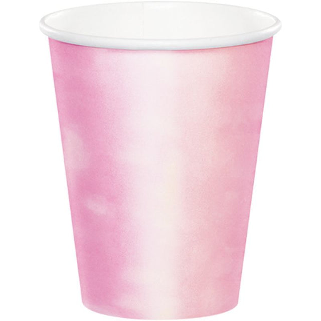 Stunning iridescent paper cups (266ml, pack of 8) perfect for stylish events and easy cleanup, enhancing any gathering.