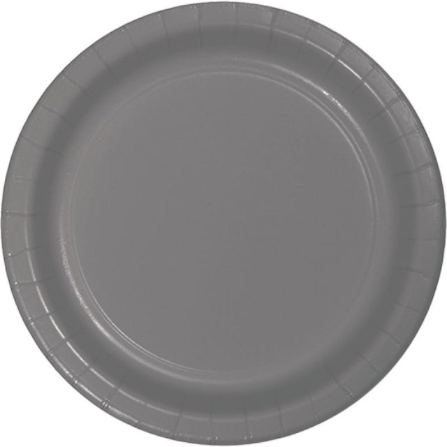 Chic 26cm Glamour Gray banquet plates, eco-friendly, durable, perfect for elegant events, pack of 24.