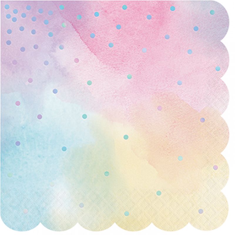 Iridescent Foil Lunch Napkins Shaped  (Pack of 16)