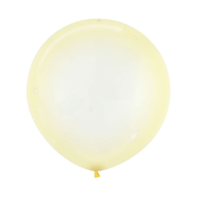 Bright crystal pastel yellow balloons, 60cm, perfect for parties and events; pack of 3 for vibrant decor.