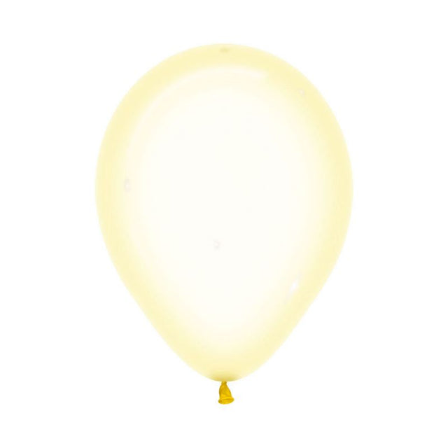 Vibrant 30cm pastel yellow balloons in a pack of 100, perfect for adding elegance to any celebration or event decor.