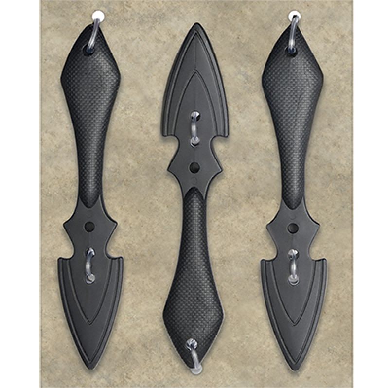 Lightweight 15cm plastic ninja throwing knives, safe for costumes and cosplay, perfect for Halloween and themed events.