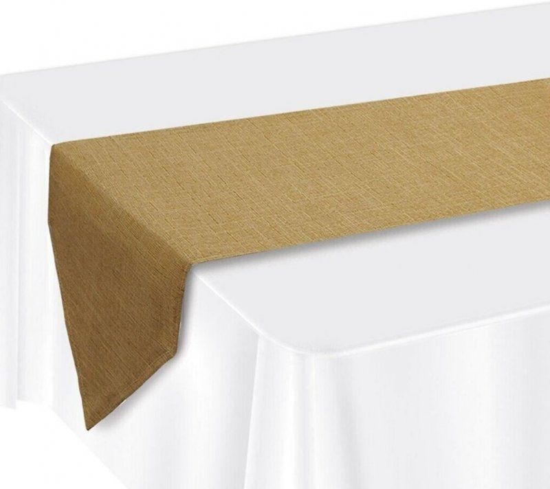 Faux burlap table runner, 30cm x 3.65m, adds rustic charm and sophistication to any dining occasion.