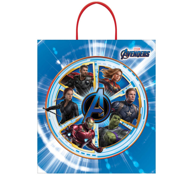 Brightly colored Avengers 4 Deluxe Loot Bag, 40cm x 35cm, perfect for kids' parties and superhero-themed events.