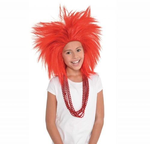 Vibrant red Crazy Wig for all ages, ideal for costumes, parties, and adding fun flair to any outfit.