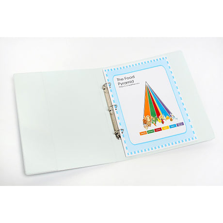 Clearview A3 portrait ring binder with durable PVC, 25mm capacity, customizable cover, and internal pockets for documents.