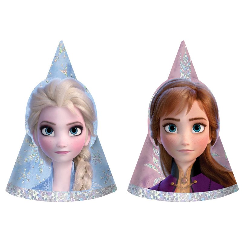 Frozen 2 Party Hats Mini Holographic (Pack Of 8)