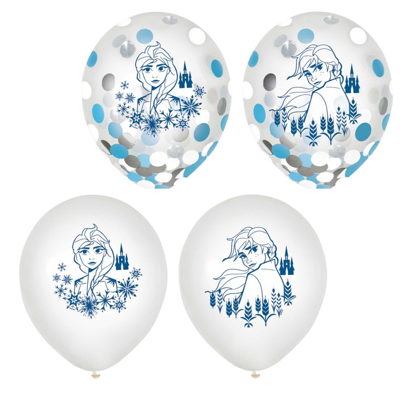 Frozen 2 12" / 30cm Confetti Filled Latex Balloons (Pack Of 6)